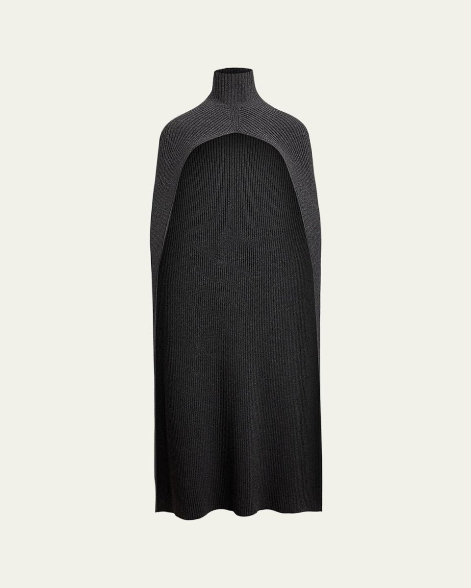 Turtleneck Cashmere High-Low Cape